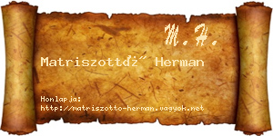 Matriszottó Herman névjegykártya